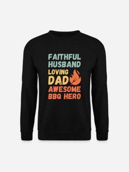 Mari Père Papa Grill Maître BBQ Héros Légende - Sweat-shirt Unisexe - noir