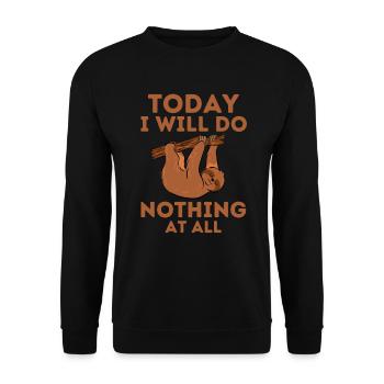 Sloth funny saying laziness fatigue - Unisex Sweatshirt - black - Front - Alina (178cm) & Michal (187cm)