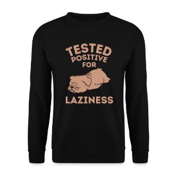Tested positive for tired Bulldog funny saying - Unisex Sweatshirt - black - Front - Alina (178cm) & Michal (187cm)