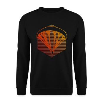 Herren Gleitschirm Paragleiter Paraglider - Unisex Pullover - Schwarz - Vorne - Alina (178cm) & Michal (187cm)