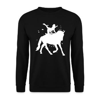 Gymnastique équestre, performance équestre, saut par équipe - Sweat-shirt Unisexe - noir - Devant - Alina (178cm) & Michal (187cm)