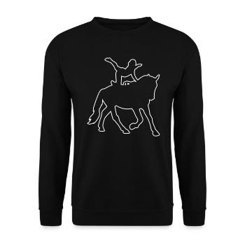 Balance Exercises Men's Equestrian Gymnastics - Unisex Sweatshirt - black - Front - Alina (178cm) & Michal (187cm)