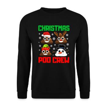 Noël caca crew drôle Noël pyjama - Sweat-shirt Unisexe - noir - Devant - Alina (178cm) & Michal (187cm)