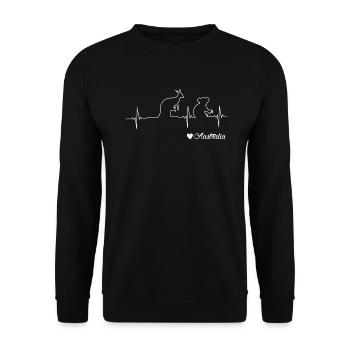Australia Kangaroo and Koala Heartbeat Draw - Unisex Sweatshirt - black - Front - Alina (178cm) & Michal (187cm)