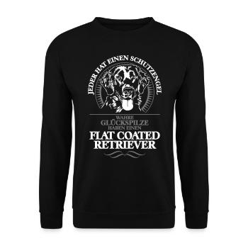 FLAT COATED RETRIEVER Schutzengel Wilsigns Hunde - Unisex Pullover - Schwarz - Vorne - Alina (178cm) & Michal (187cm)