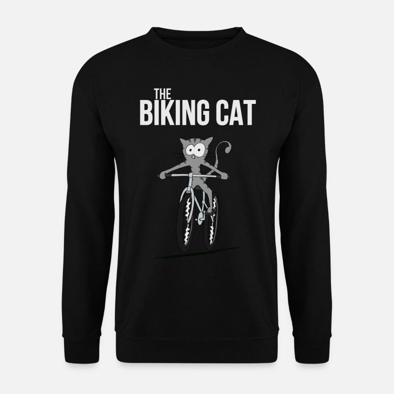 the biking cat Fahrrad Katze Kätzchen Geschenk - Unisex Pullover - Schwarz