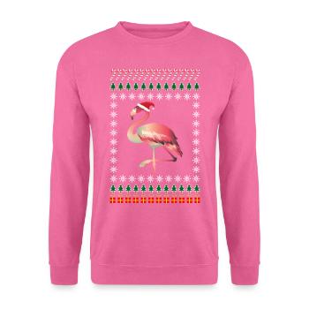 Noël moche Flamingo Christmas - Sweat-shirt Unisexe - rose - Devant