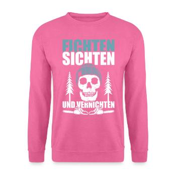 HOLZ SÄGE KETTENSÄGE GESCHENK WALD FÖRSTER BERUF - Unisex Pullover - Pink - Vorne