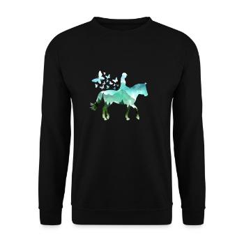 Rider horse nature riding girl gift hooves - Unisex Sweatshirt - black - Front - Alina (178cm) & Michal (187cm)