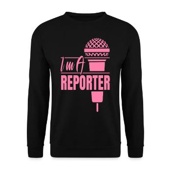 Ich bin Reporter Medien Korrespondent Journalist - Unisex Pullover - Schwarz - Vorne - Alina (178cm) & Michal (187cm)