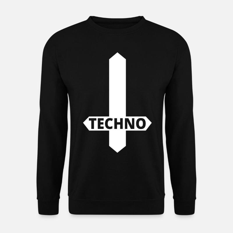 Techno - Rave - Cadeau - Techno merch - Cross - Sweat-shirt Unisexe - noir