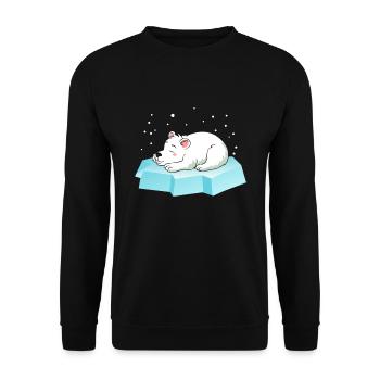 Ours polaire endormi - Sweat-shirt Unisexe - noir - Devant - Alina (178cm) & Michal (187cm)