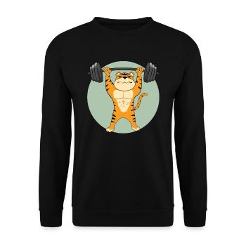 Gym Tiger - Unisex Pullover - Schwarz - Vorne - Alina (178cm) & Michal (187cm)