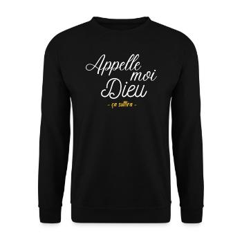 Humour homme parfait perfection appelle moi dieu - Sweat-shirt Unisexe - noir - Devant - Alina (178cm) & Michal (187cm)