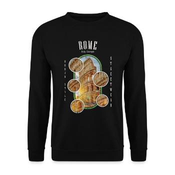 Rome Italie Ville Skyline Colisée Accueil Amour - Sweat-shirt Unisexe - noir - Devant - Alina (178cm) & Michal (187cm)