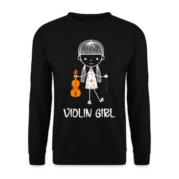 Violin Girl Violin Player Violin - Unisex Sweatshirt - black - Front - Alina (178cm) & Michal (187cm)