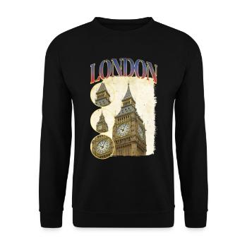 London England UK City Skyline Home Love - Unisex Sweatshirt - black - Front - Alina (178cm) & Michal (187cm)