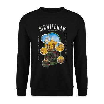 Birmingham Angleterre UK City Skyline Accueil Amour - Sweat-shirt Unisexe - noir - Devant - Alina (178cm) & Michal (187cm)