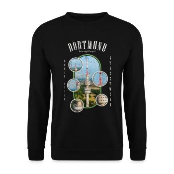 Dortmund Allemagne Ville Skyline Accueil Amour - Sweat-shirt Unisexe - noir - Devant - Alina (178cm) & Michal (187cm)