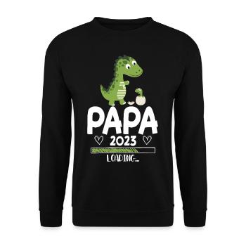 Papa 2023 Chargement - Sweat-shirt Unisexe - noir - Devant - Alina (178cm) & Michal (187cm)
