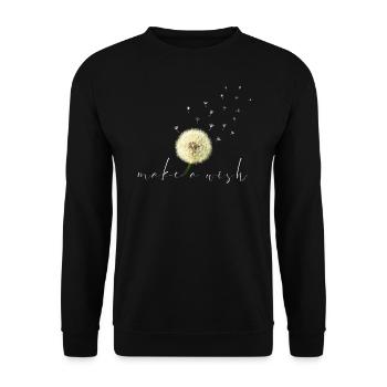 make a wish Pusteblume - Unisex Pullover - Schwarz - Vorne - Alina (178cm) & Michal (187cm)