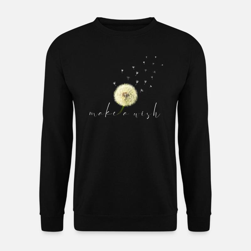 make a wish Dandelion - Unisex Sweatshirt - black