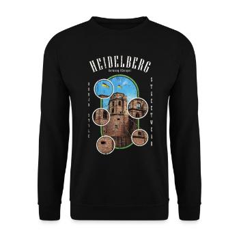 Heidelberg Germany City Skyline Home Love - Unisex Sweatshirt - black - Front - Alina (178cm) & Michal (187cm)