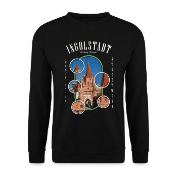 Ingolstadt Deutschland Stadt Skyline Heimat Liebe - Unisex Pullover - Schwarz - Vorne - Alina (178cm) & Michal (187cm)