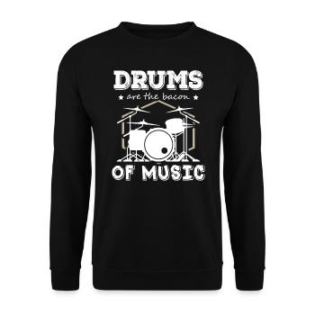 Drums Are The Bacon Of Music Drummer - Unisex Pullover - Schwarz - Vorne - Alina (178cm) & Michal (187cm)