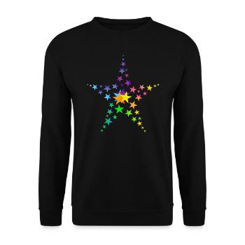 Sterne bunte Sterne viele Sterne - Unisex Pullover - Schwarz - Vorne - Alina (178cm) & Michal (187cm)