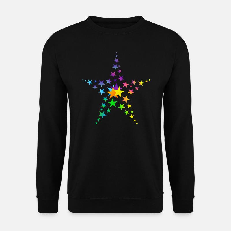 Sterne bunte Sterne viele Sterne - Unisex Pullover - Schwarz