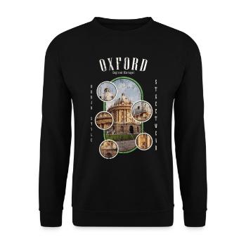 Oxford Angleterre Royaume-Uni City Skyline Vintage Rétro - Sweat-shirt Unisexe - noir - Devant - Alina (178cm) & Michal (187cm)