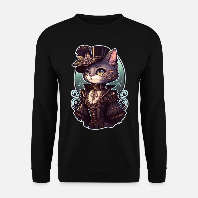 Viktorianische Steampunk Katze - Unisex Pullover - Schwarz