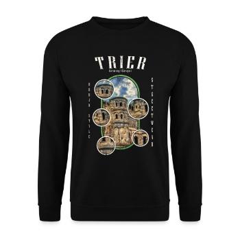 Trier Germany City Skyline Home Love - Unisex Sweatshirt - black - Front - Alina (178cm) & Michal (187cm)