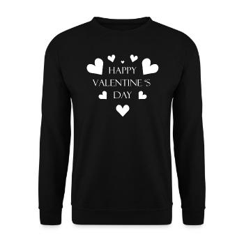 Valentine's Day Hearts Valentine - Unisex Sweatshirt - black - Front - Alina (178cm) & Michal (187cm)