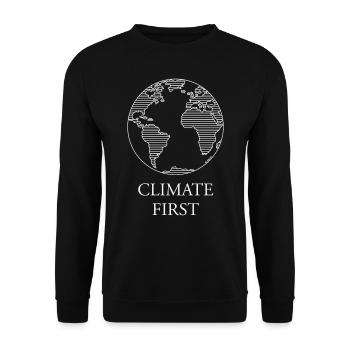 Climate First / Earth (Climate Change / White) - Unisex Sweatshirt - black - Front - Alina (178cm) & Michal (187cm)