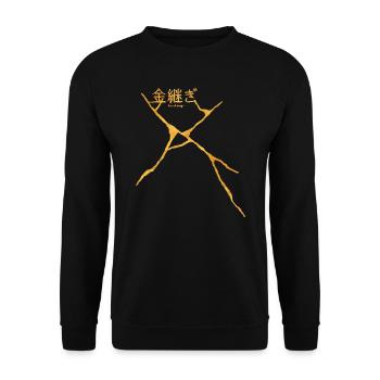 Kintsugi - Unisex Pullover - Schwarz - Vorne - Alina (178cm) & Michal (187cm)