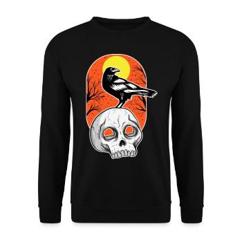 Elegant skull creepy Halloween design - Unisex Sweatshirt - black - Front - Alina (178cm) & Michal (187cm)
