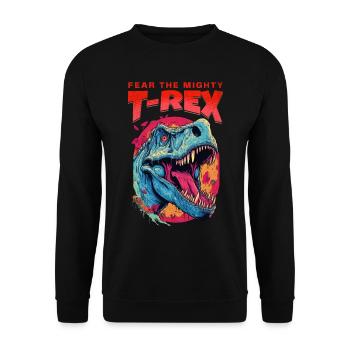 T-Rex Dinosaur Dino Tyrannosaurus Rex Vintage - Unisex Sweatshirt - black - Front - Alina (178cm) & Michal (187cm)