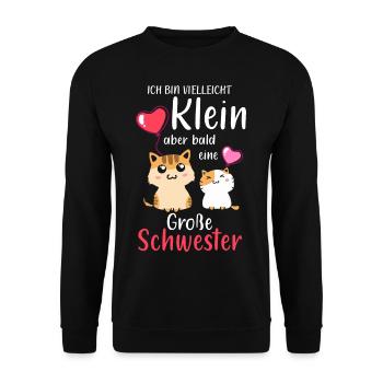Je suis petite mais je serai bientôt une grande sœur - Sweat-shirt Unisexe - noir - Devant - Alina (178cm) & Michal (187cm)