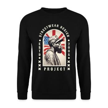 STREETWEAR DESIGN PROJECT USA - Unisex Sweatshirt - black - Front - Alina (178cm) & Michal (187cm)