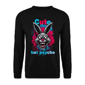 Lapin mignon mais psychopathe - Sweat-shirt Unisexe - noir - Devant - Alina (178cm) & Michal (187cm)
