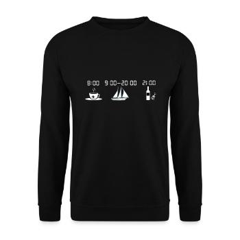 Horaire quotidien de navigation - Sweat-shirt Unisexe - noir - Devant - Alina (178cm) & Michal (187cm)