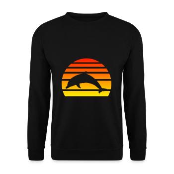 Dauphins Coucher de soleil silhouette poisson dauphins - Sweat-shirt Unisexe - noir - Devant - Alina (178cm) & Michal (187cm)