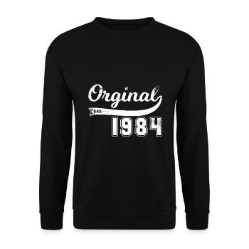 Vintage Original since 1984 Anniversaire Retro - Sweat-shirt Unisexe - noir - Devant - Alina (178cm) & Michal (187cm)