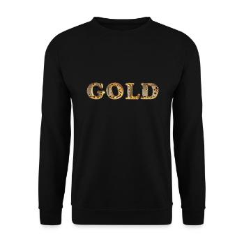 GOLD Shiny Golden Liquid Drops - Unisex Sweatshirt - black - Front - Alina (178cm) & Michal (187cm)