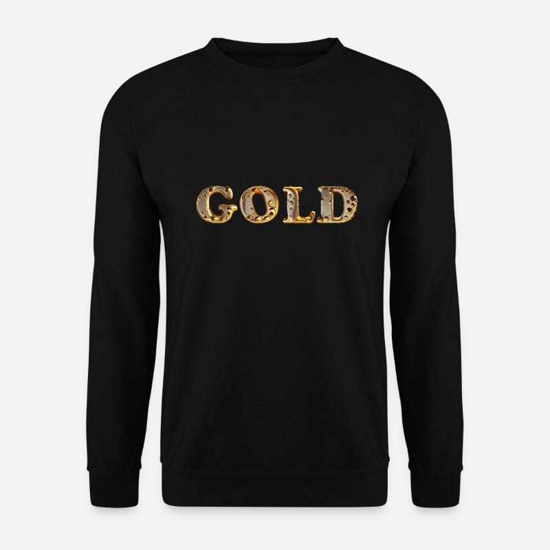 GOLD glänzende goldene flüssige Tropfen - Unisex Pullover - Schwarz