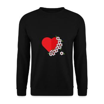 Valentinstag Liebesbrief Liebe Herz Kuss küssen - Unisex Pullover - Schwarz - Vorne - Alina (178cm) & Michal (187cm)
