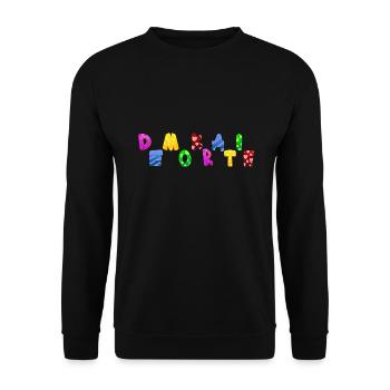 AfD stoppen gegen rechts Demokratie Vielfalt links - Unisex Pullover - Schwarz - Vorne - Alina (178cm) & Michal (187cm)