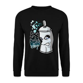 Spray und Graffiti - Unisex Pullover - Schwarz - Vorne - Alina (178cm) & Michal (187cm)